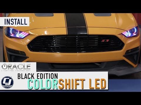 Pair LED Fog Lights With DRL & Turn Signal For 2018-2023 Ford Mustang – Clear Lens, Black Housing