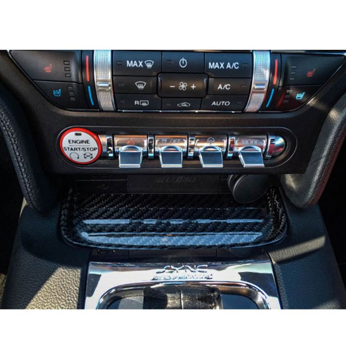 Real Carbon Fiber Coin Tray & Storage Box – Direct Replacement For 2015-2023 Ford Mustang (S550, GT, EcoBoost)
