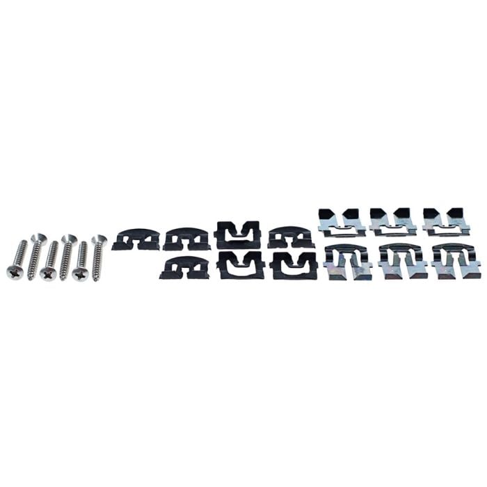 25-Piece Chevelle Windshield & Rear Window Trim Clips - Chrome Self-Tapping Screws #219
