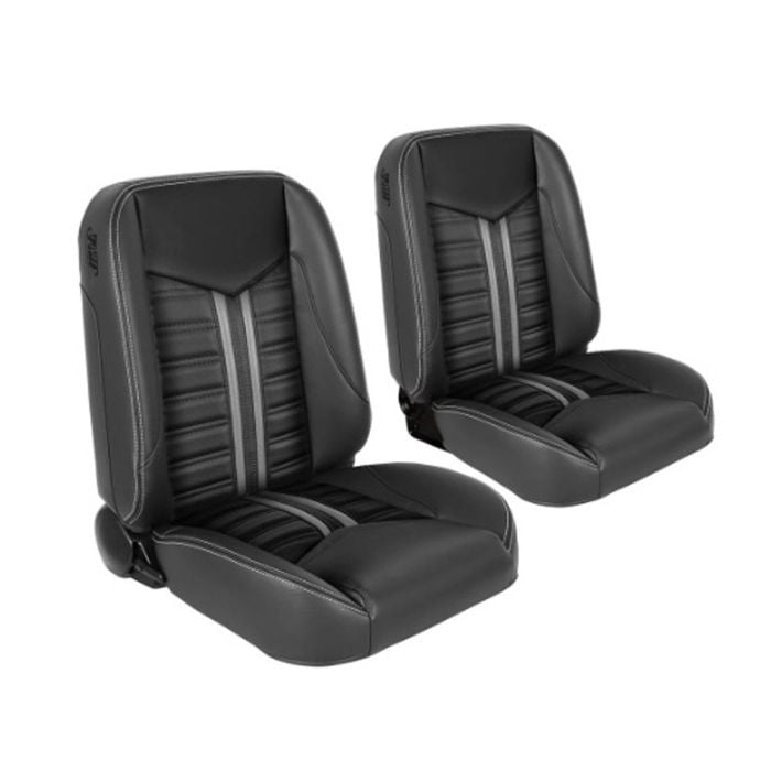 TMI Pro Classic SS Low Back Bucket Seat Pair W/White Stripes