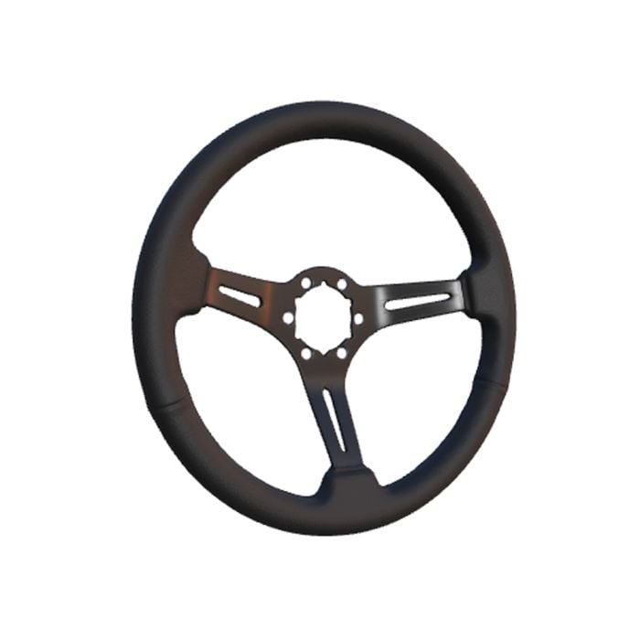 VSW Steering Wheel Leather Wrap w/ Black Spokes