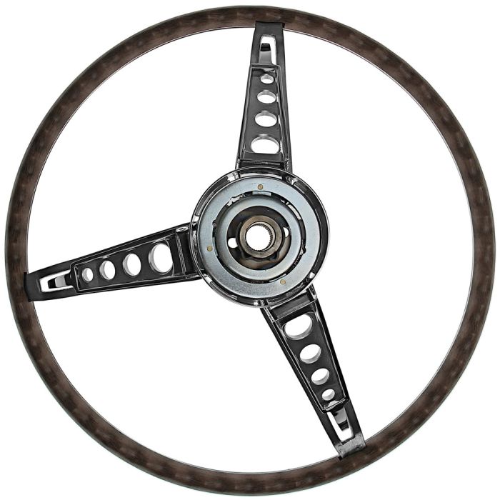 1965 Ford Mustang steering wheel and instrument panel Stock Photo