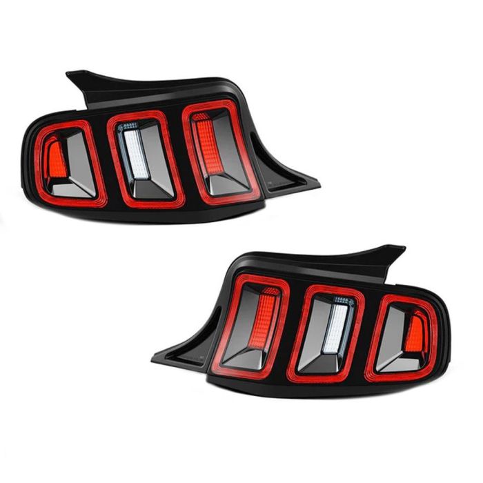 Glossy Black & Red LED Sequential Turn Signal Taillights