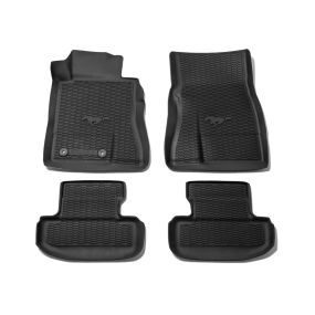 Ford Floor Mats All-Weather Rubber Black Set With Pony Logo Mustang 15-24