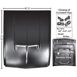 Dynacorn E-Style Steel Hood With Scoop Mustang Shelby 1967