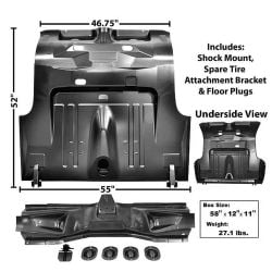 Dynacorn Complete Trunk Floor Assembly Fastback Mustang 1971-1973