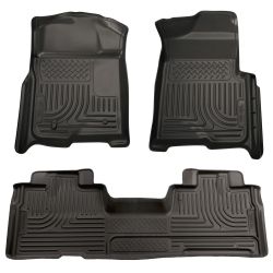 Husky Liners Front And Rear Floor Liner WeatherBeater Black Set SuperCab F-150 2009-2014