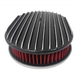 CJ Classics Air Cleaner Full Finned Black Aluminum Oval 12" X 2"