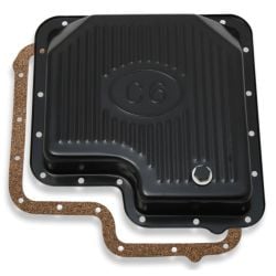 Mr. Gasket Transmission Black Oil Pan w/ Drain Plug C6 Automatic