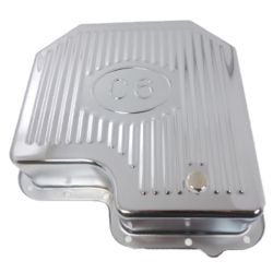 CJ Classics Transmission Oil Pan Deep With Drain Plug Chrome C6