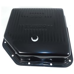 CJ Classic Trucks Turbo 350 Automatic Transmission Pan Steel Deep Finned Black Chevrolet C10 1960-1987