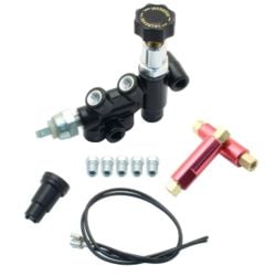 CJ Classics Brake Proportioning Valve Kit Adjustable Black Front/Rear Drum Brakes