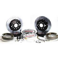 Baer Brakes Pro+ Rear Brake System with Silver Calipers/ 13” Rotors/ Parking Brake GM Small 10/12-Bolt C-Clip Axle
