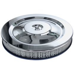CJ Classic Trucks Air Cleaner Chrome With Blue Base V8 Bronco 1966-1977