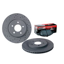 Hawk Performance Front Brake Rotor Talon Pair With Front HPS-5.0 Brake Pad Set Mustang V6/ GT 1999-2004