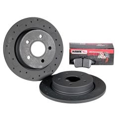 Hawk Performance Rear Brake Rotor Talon Pair With HPS-5.0 Brake Pad Kit Focus ST 2013-2018