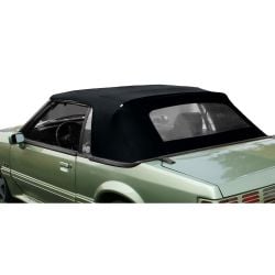 KEE Auto Top Convertible Top With Glass Back Window Kit Vinyl Black Mustang 1983-1990