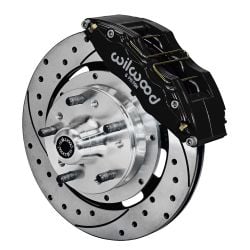 Wilwood Front Disc Brake Kit Dynapro Mustang 65-69 W/ Black 6-Piston 12.19" V8 Spindles