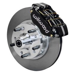 Wilwood Front Disc Brake Kit DynaPro 4-Piston Use With Ridetech Spindle Black 11" Mustang 1965-1966