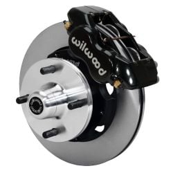Wilwood Dynalite 10-3/4" Plain Disc Brake Kit Front Mustang 6-Cyl 65-66 Black Calipers
