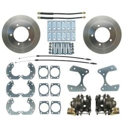 Manual Disc Brake Conversion Kit 9" Rear With Rubber Brake Hoses And Single Piston Calipers F-100 1957-1979