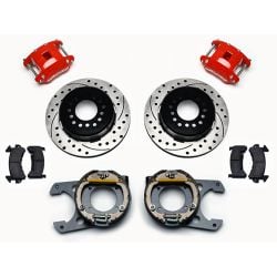 Wilwood Rear Brake Kit D154 With Drilled/Slotted Rotors/Emergency Brake/Red Calipers Chevrolet C10 1963-1987