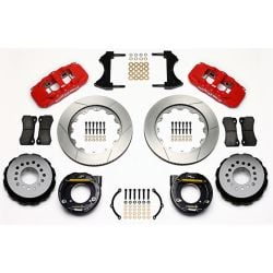 Wilwood Rear Disc Brake Kit AERO4 4-Piston Red With SRP 14" Slotted Rotors Chevrolet C10 1963-1987