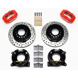 Wilwood Rear Disc Brake Kit Dynalite 4-Piston Red 12" Chevrolet C10 1963-1987 Drilled/Slotted