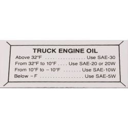 Jim Osborn Reproductions Glove Box Decal Engine Oil F-100 1955-1956