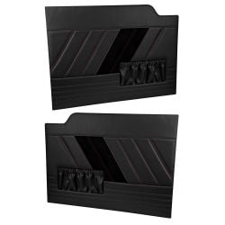 TMI Door Panel Sport R Black With Red Stitching Pair F-100 1953-1955