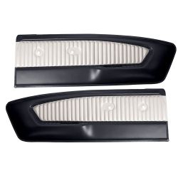 TMI 2-Tone Pony Door Panel Pair Pony Interior Mustang 65-66 Black Outside/ White Insert