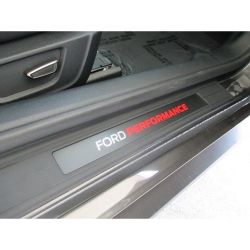 Ford Racing GT350-Style Door Sill Plate Pair Mustang 15-26 w/ "Ford Performance" Logos