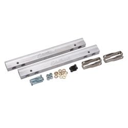 Edelbrock Pro-Flo -6 AN Clear Anodized Aluminum Fuel Rail Kit Small Block Chevy With E-Tec/Vortec EFI