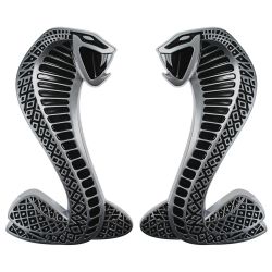 Ford Racing Fender Emblem Cobra Snake Pair GT500 Mustang 2007-2014