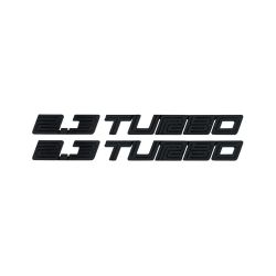 ALUMINUM STICK ON POLISHED CHROME BLACK 2.0L 2.0 L DECAL EMBLEM TRIM BADGE LOGO