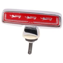 Ford Tooling Red/Chrome Wreath/Lion Hood Ornament F-100/F-150/F-250/F-350 73-79