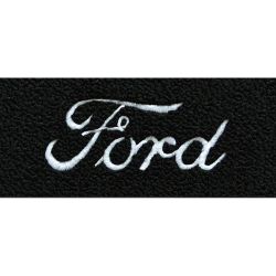 ACC Carpet Floor Mats Black Cut Pile With Silver Ford Script Logo Pair F-100 1975-1979