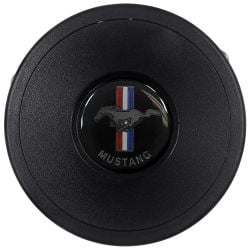 VSW Black Horn Button W/ Pony Logo for 14-15” 9-Hole Wheel Mustang 65-73
