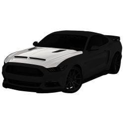 Cervini Ram Air Hood Fiberglass With Louvers Unpainted Mustang V6/EcoBoost/GT 2015-2017
