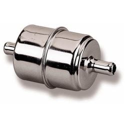 Holley Fuel Filter In-Line Chrome Carbureted For 3/8" Line