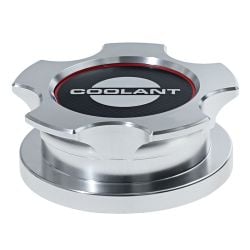 Drake Muscle Cars Radiator Cap Cover Billet With Carbon Fiber Insert Mustang 2005-2014