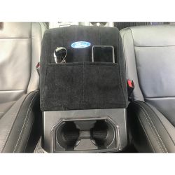 Console Cover Konsole Armour Black With Ford Oval Logo For Front Bucket Seats F-150 2015-2020/ F-150 Raptor 2017-2020