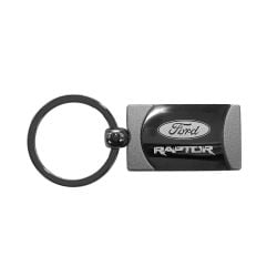 Keychain Ford Raptor Rectangular Gunmetal Two-Tone