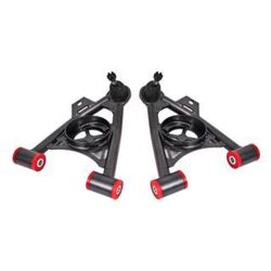 BMR Lower Control A-Arm Front Black Hammertone With Spring Pocket Pair Mustang 1979-1993