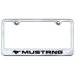 License Plate Frame Stainless Steel With Mustang Logo Polished