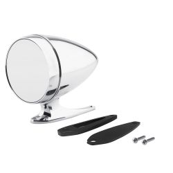 Scott Drake Exterior Mirror Bullet With Long Base and Standard Glass Chrome Driver Side Mustang 1965-1968