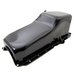 CJ Classic Trucks Oil Pan Rear Sump Deep 8" Black With Passenger Side Dipstick Chevy Small Block 1986 And Up