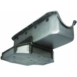 Unpainted Champion Style Oil Pan w/ Driver Side Dipstick Chevy Small Block 60-79