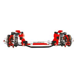 Rod & Custom Rack And Pinion/Disc Brake Conversion Kit With Tubular A-Arm System/Coilover Kit/Drop Spindles With Slotted And Drilled Brake Rotors Power Steering Push Rod Mustang V8 1965-1973