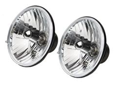 Rampage 7" Clear Halogen Headlight Conversion Kit w/ Round H4 55/60W Bulbs